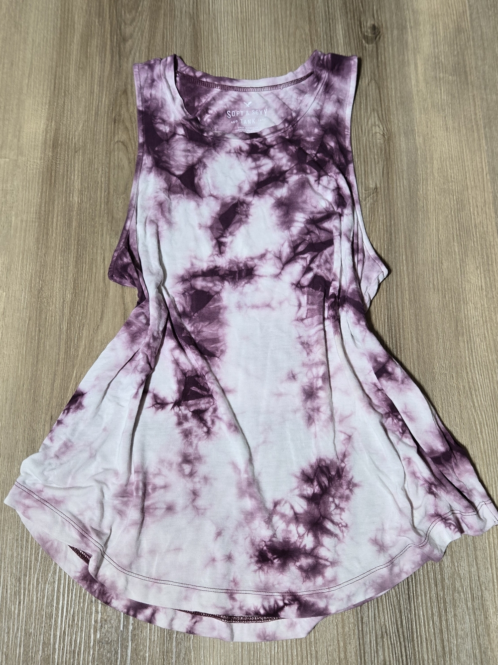 American Eagle Outfitters Purple Tie-Dye Racerback Tank